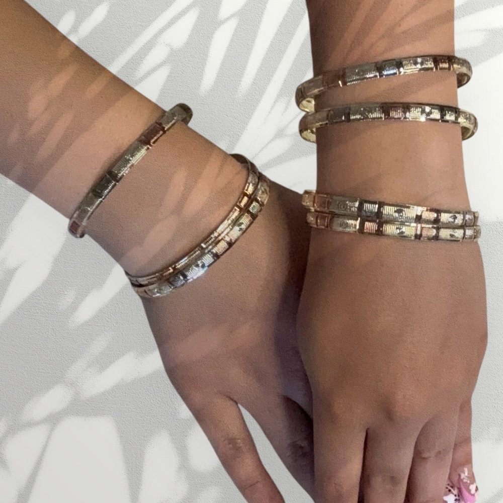 Tri-Color Bangle Bracelet Set